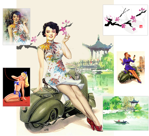 I do hope to make other Asian Vespa pin ups when inspiration strikes me